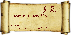 Jurányi Rabán névjegykártya